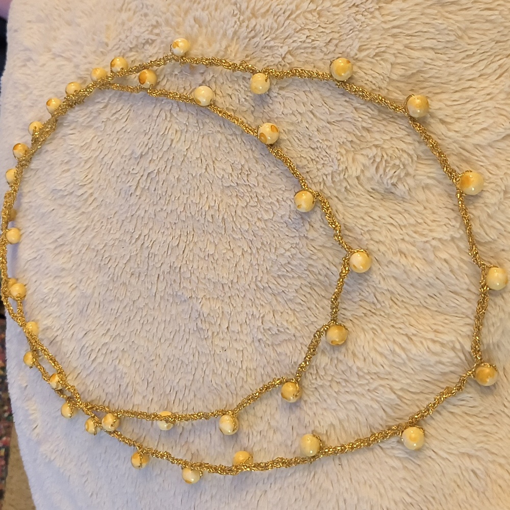 Vintage beaded wrap around necklace